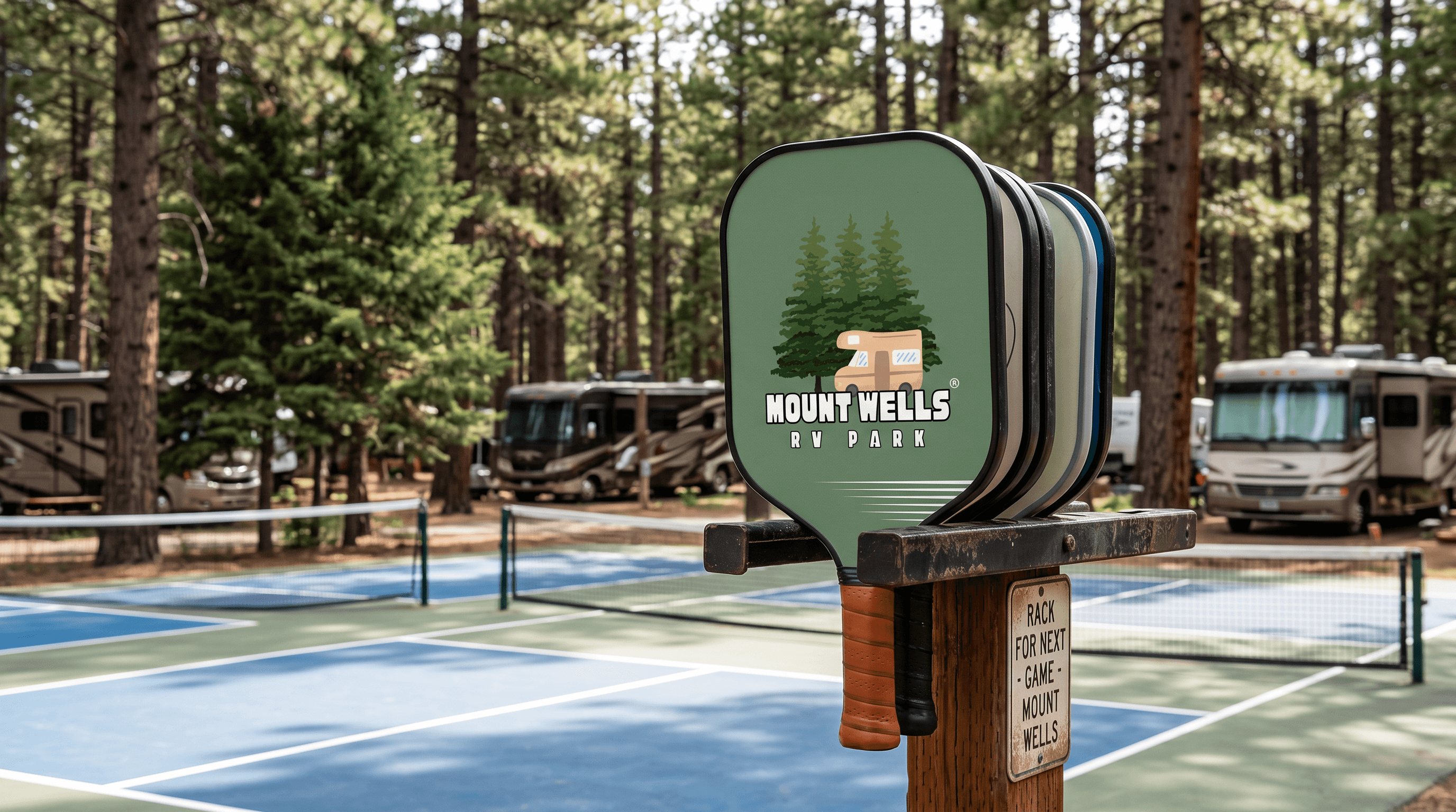 Mount Wells RV Park custom paddle as a guest amenity