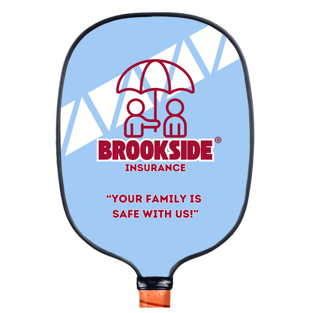 Brookside Insurance custom branded pickleball paddle