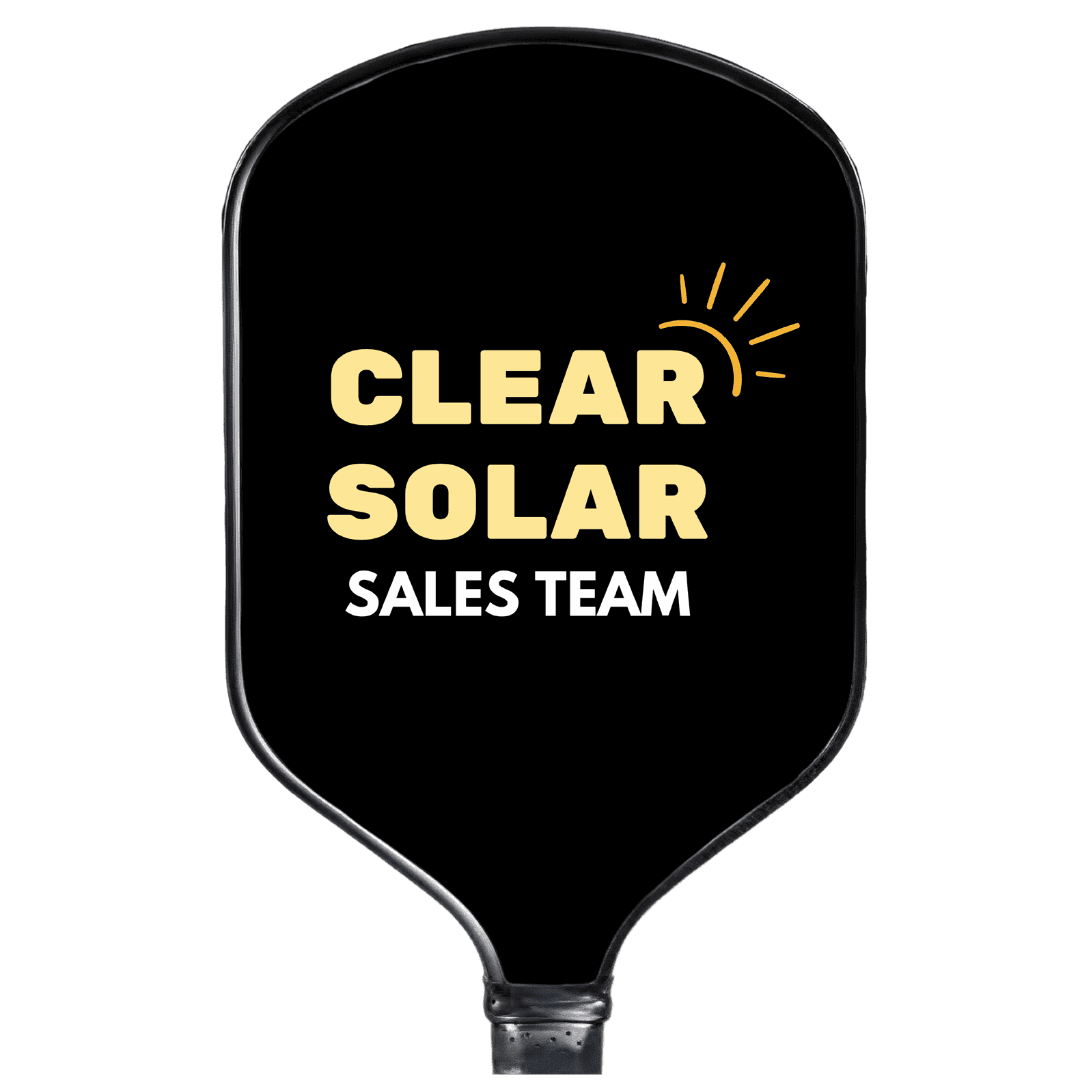Clear Solar custom branded pickleball paddle
