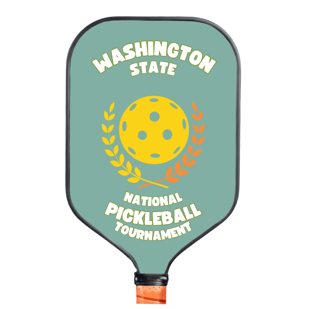 Washington State Tournament custom branded pickleball paddle
